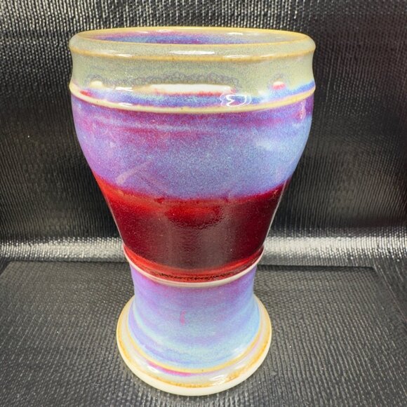 Hand Made Stoneware Tall Coffee Mug Cup Beer Cup Mug Artist Signed Vase Vessel - Picture 12 of 12